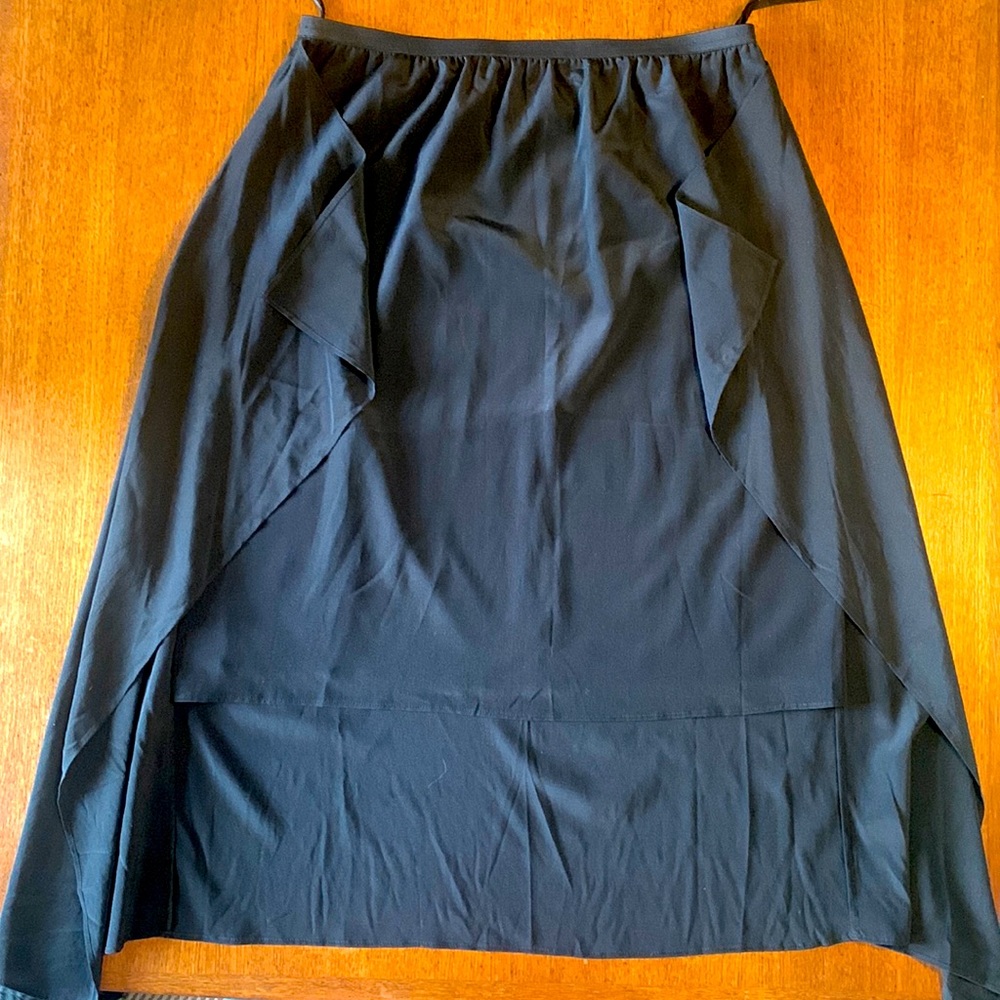 DKNY Black S Asymmetrical Skirt with Side Panels.